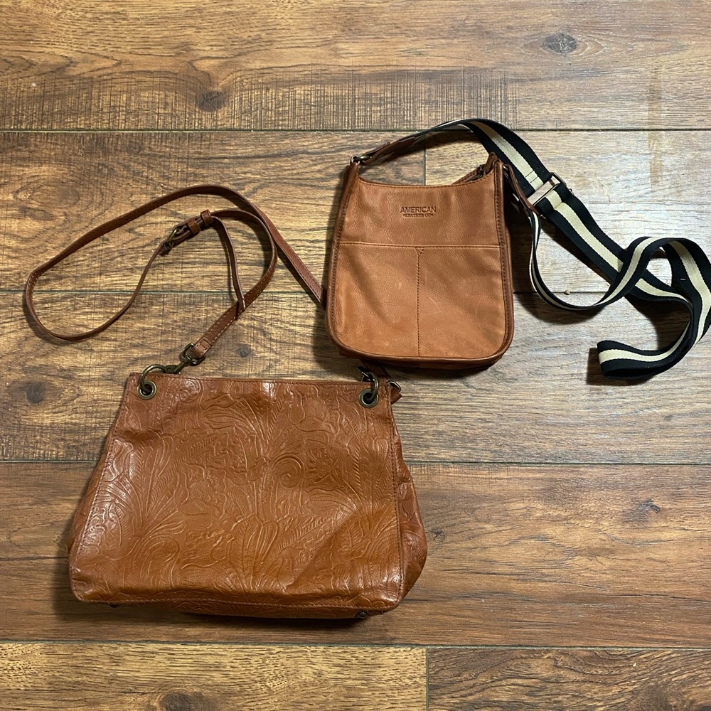 Both purses are American Leather